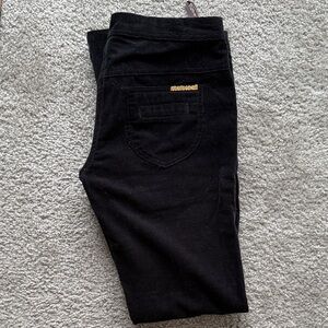 Roberto Cavalli - Black Corduroy Pants with Gold Detail